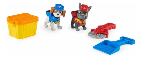 2 muñecos Charger y Wheeler - Rubble & Crew Paw Patrol