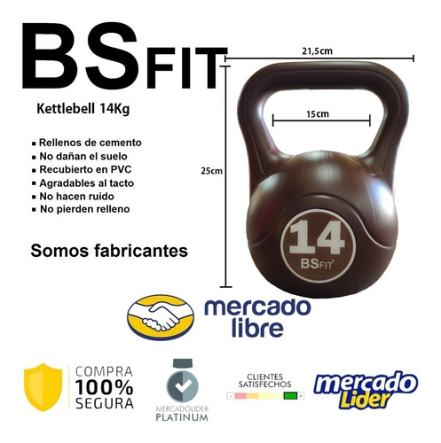 Imagen 3 de 7 de Kit Combo Pesas Rusas Kettlebell 12 Y 14kg Fitness Mancuerna