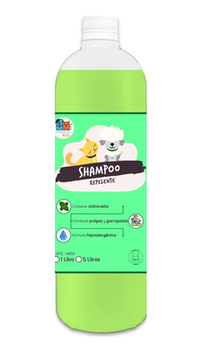 Super Shampoo Anti Pulgas Orgánico 1 Lt Perros & Mascotas 