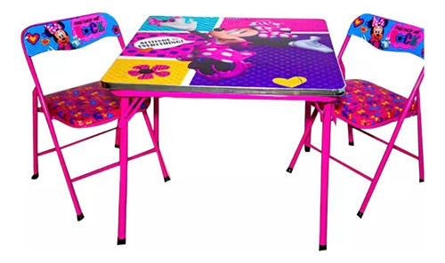 Set Mesa Plegable Infantil Con 2 Sillas Disney Y Spiderman