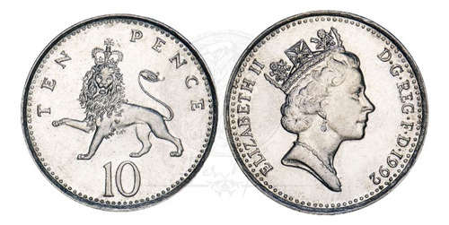 Moneda De Reino Unido 10 Pence Elizabeth Ii