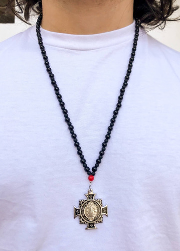 Imagen 2 de 2 de Collar Piedras Onix Y Howlite Acero Quirúrgico