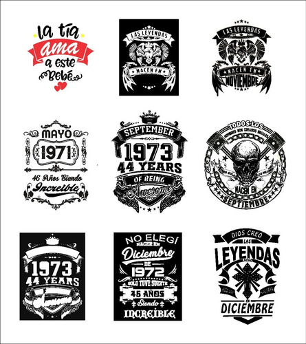 Kit Leyendas Vector Diseños Para Poleras Y Plotter De Corte