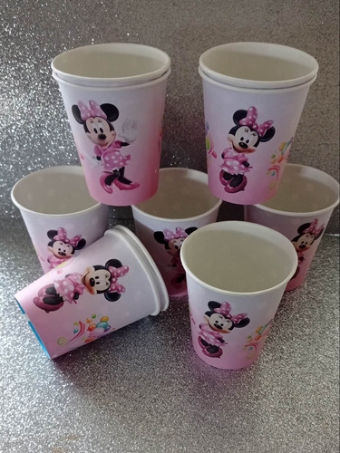 Vasos  Descartables Personalizado Con Minnie X 10 Unidades