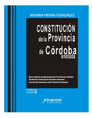Constitucion De La Provincia De Cordoba - Alveroni