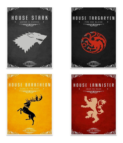 Game Of Thrones 4 Posters Envio Gratis Got Stark Targaryen
