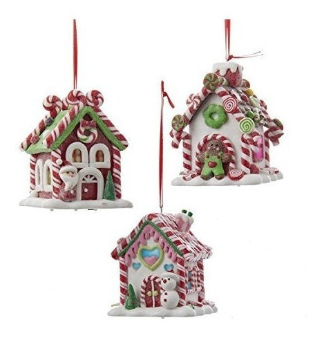 B /o Gingerbread Led Candy House - Juego De 3 - D2462