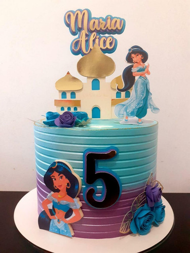 Imagem 1 de 1 de Topo De Bolo Festa Topper 3d Em Camadas Jasmine