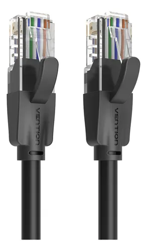 Cable Para Red Cat6 Rj45 Ethernet Utp Negro 5m Vention
