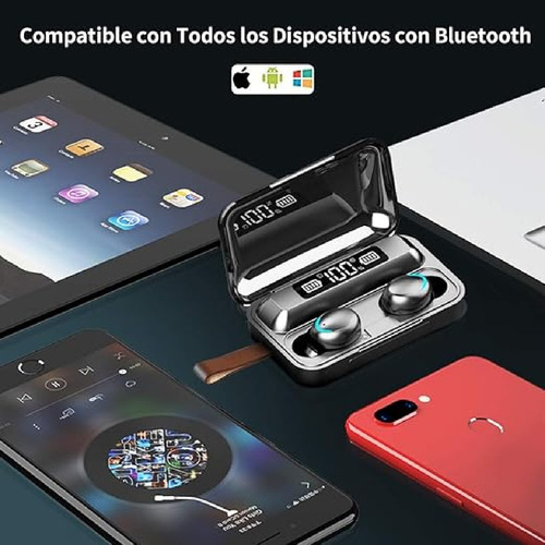 Audífonos Inalámbricos Bluetooth F9 Manos Libres Color Gris