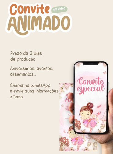 Convite Animado Digital Personalizado Qualquer Tema