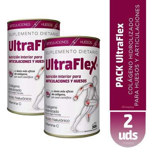 Imagen 1 de 5 de Ultraflex Colageno Hidrolizado Huesos Y Articulación X 2unid