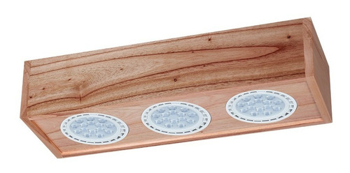Imagen 1 de 1 de Plafón 3 Luces Madera Paraíso Blanco Led Cerrado