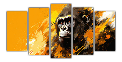 100x50cm Cuadros Gorilas Dorados Estilo Neo Pop Arte Abstrac