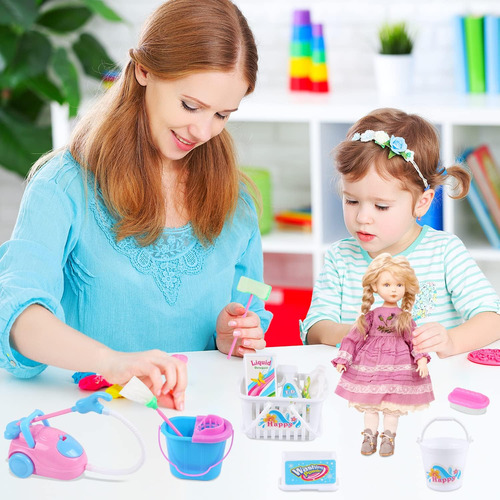 16 Pcs Suministros De Limpieza De Casa De Muñecas En Miniatu