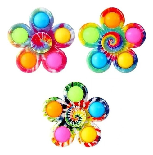 Pop It Spinner Set X3 Juguete 2 En 1 Anti Estres Surtido 