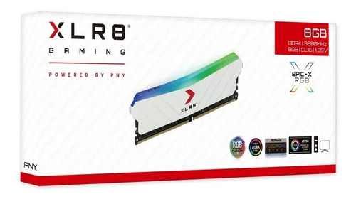 Memoria Ram Pny Xlr8 Gaming Epic-x Rgb Blanco 8gb Rgb