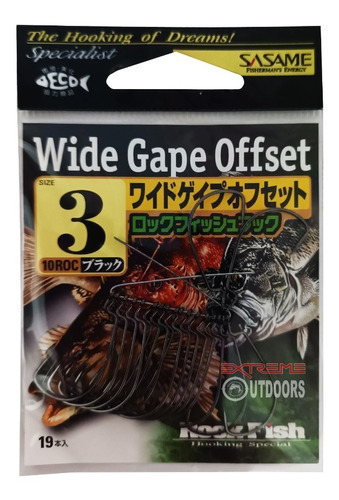 Anzuelo Offset Wide Gape Sasame N 3 X 19 U Japones