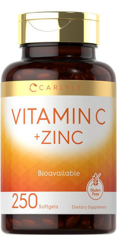 Vitamina C Con Zinc | 250 Capsulas Blandas