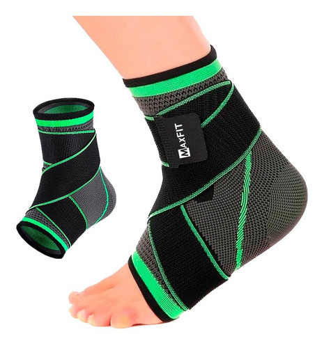Tobillera De Compresión Elastica Con Cintas Maxfit Hh007