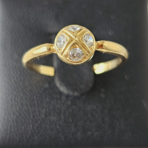 Anillo 18k Cupula Redonda 4 Circones Talla 15 Pesa2,2 Grs