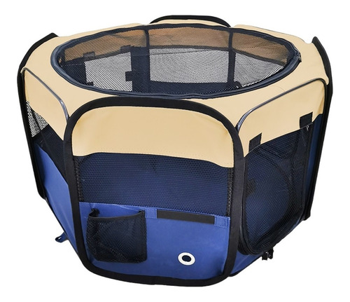 Corral Portatil Mascotas Tela Navy Blue Mediana Fancy Pets