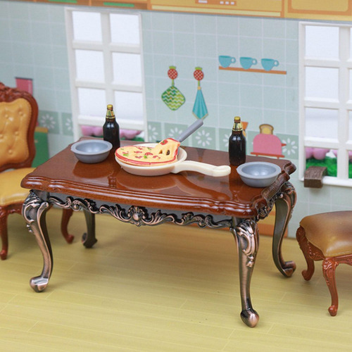 Escritorio De Madera En Miniatura A Grande Con Patas Rojas