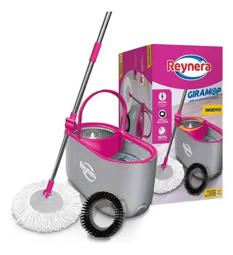 Reynera Giramop Sistema Limpieza Trapeador Mango Giratorio Magenta