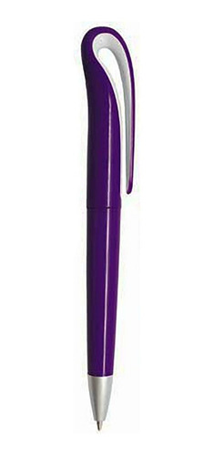 Paquete 10 Bolígrafo Plástico De Color Y Mecanismo Retráctil Exterior Morado