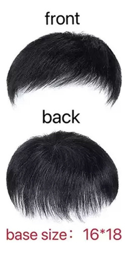 Para Peluca Corta Y Recta Con Flequillo Para Hombre /