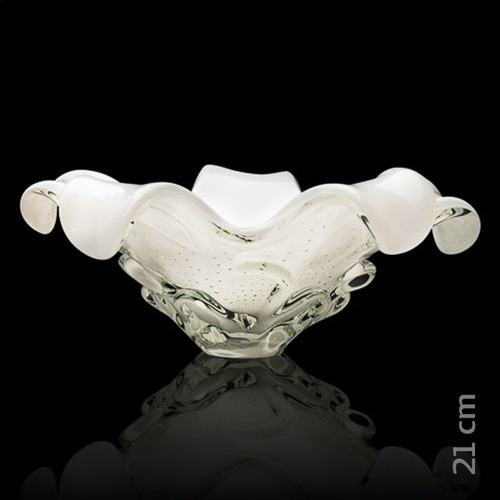 Centro De Mesa Cristal Murano Branco São Marcos 45x45x21cm
