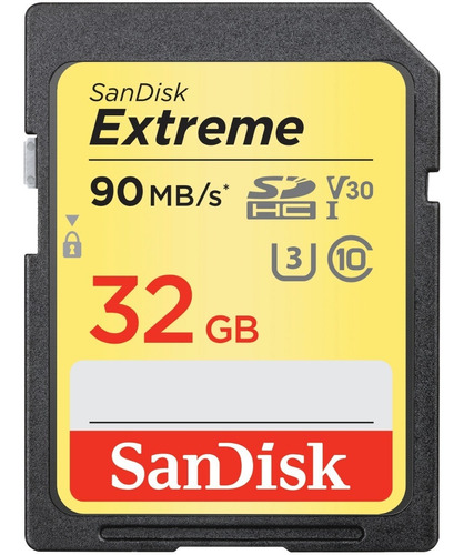 Memoria Sd 32gb Sandisk Extreme Sdhc U3 V30 10 4k 90mb/s