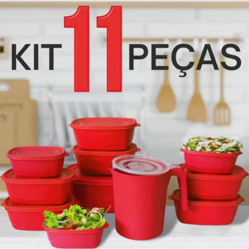 Kit 10 Potes Herméticos + Jarra 1.8l Tupperware.