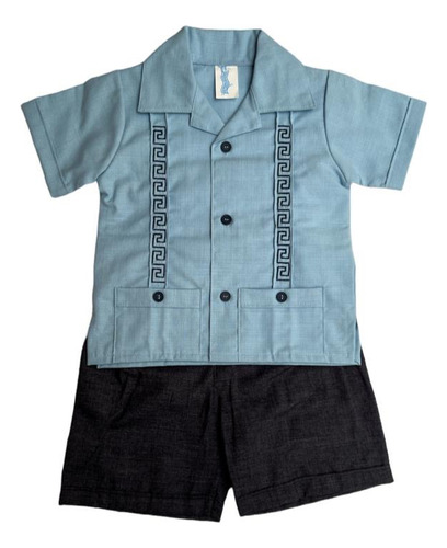 Conjunto Guayabera Bebe Niño ( Lino ) ( 2 Pz ) Premium 