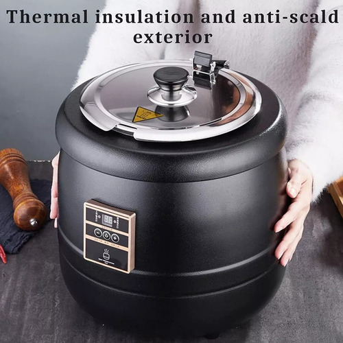Bufetera Electrico Caliente Acero Inoxidable Negro 400w 10l