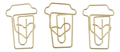 12pcs Clips De Papel Dorados Papelería Divertida Material