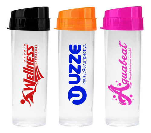 70 Garrafas Squeeze Acqua Bio Personalizadas Transparente