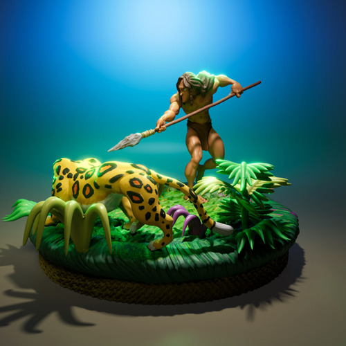 Figuras 3d Tarzan Contra Sabor El Leopardo De Walt Disney