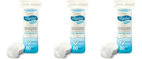 Algabo Discos Algodon X 80un Desmaquillante X3