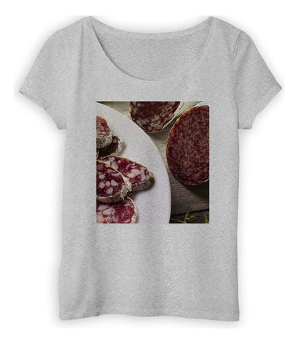 Remera Mujer Salame Chacinado Fiambre Comida Chorizo P3