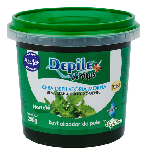 Cera Depilatória Hortelã Depile Plus Hidrossolúvel 600g