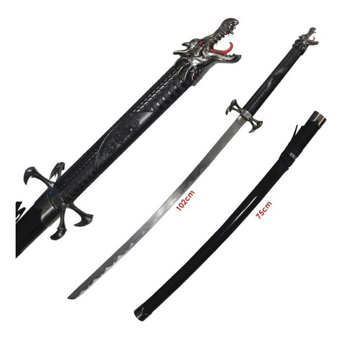 Katana Mango Dragon Garra Acero Espada Samurai