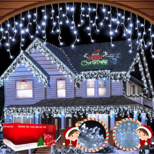 2 Pack Luces Navideñas 18 Metros Cascada Navidad 1000 Leds