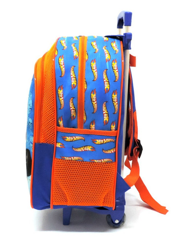 Imagem 5 de 10 de Kit Mochila Infantil Escolar Hot Wheels Rodinhas Tam G F5