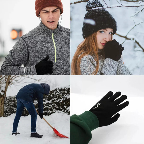 Par Guantes Touch Compatible Con Ipad Invierno Pantallas Café Lisa