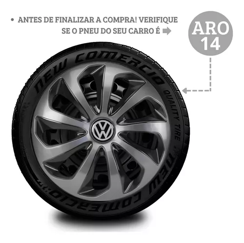 Calota Modelo Gol 2015 Aro 14 4pçs G5 G6 2013 14 15 16 2017 - Escorrega o  Preço