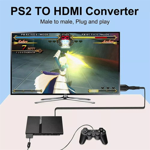 Cabo Pinxuan Ps2 Para Adaptador Hdmi Ps2 Para Hdmi Ps2 Para