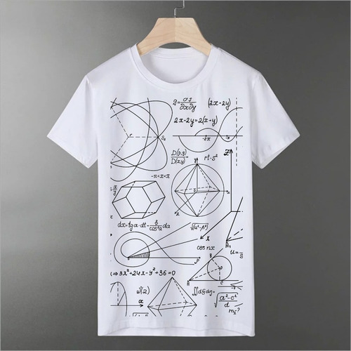 Camiseta Blanca Sublimación De Calidad Estampada Matemáticas