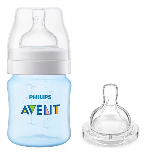 Mamadeira Avent Anticólica 125ml Bico Nº2 +0 Meses Philips C