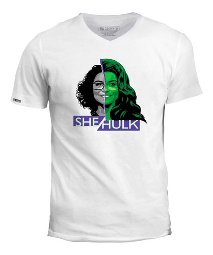 Camiseta Estampada Cuello V She Hulk Poster Comics Ivk